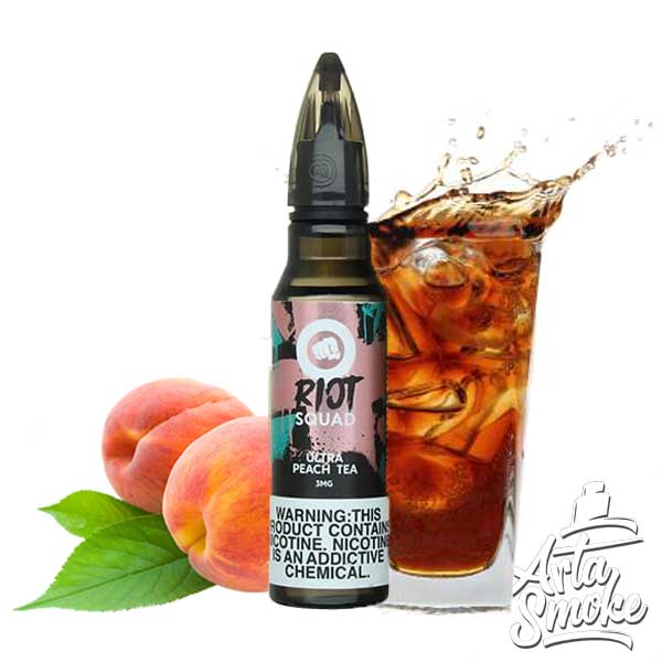 tea2 جوس هلو چای سیاه سرد رایت اسکواد RIOT SQUAD BLACK ULTRA PEACH TEA - Image 1