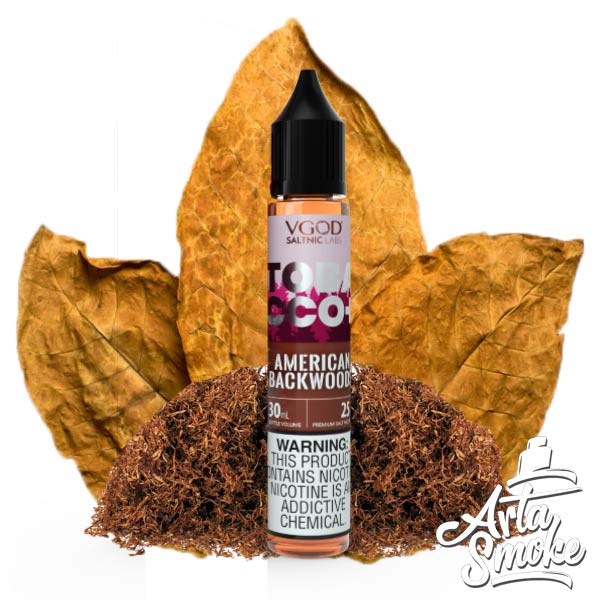 VGOD-TOBACCO-PLUS-AMERICAN-BACKWOODS-1 سالت تنباکو خشک دودی ویگاد VGOD TOBACCO PLUS AMERICAN BACKWOODS